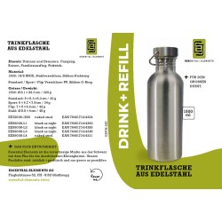 Essential Elements - Trinkflasche Drink+Refill Edelstahl