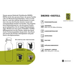 Essential Elements - Trinkflasche Drink+Refill Edelstahl